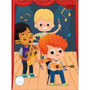 Caderno de Caligrafia Brochura Capa Dura 40 Fls Laranja Música Tilibra