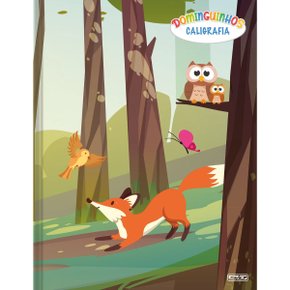 Caderno de Caligrafia CD Dominguinhos 40 Folhas Laranja Raposa Animativa