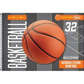 Caderno de Desenho Basquete CD Score Soccer 80 Folhas Tilibra
