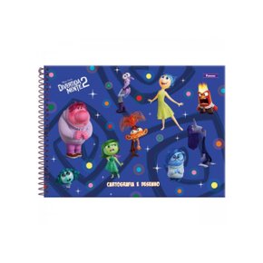 Caderno de Desenho Capa Dura 80 Folhas Azul Divertidamente 2 Foroni
