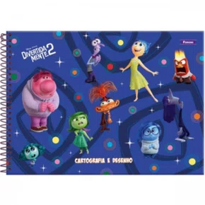 Caderno de Desenho Capa Dura 80 Folhas Azul Divertidamente 2 Foroni