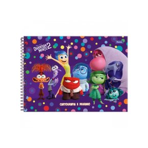 Caderno de Desenho Capa Dura 80 Folhas Roxo Divertidamente 2 Foroni
