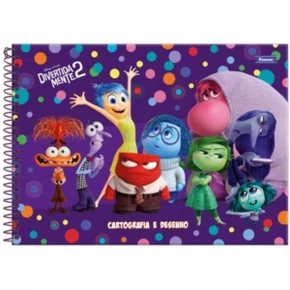 Caderno de Desenho Capa Dura 80 Folhas Roxo Divertidamente 2 Foroni