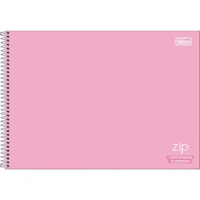 Caderno de Desenho Cores 80 Folhas Rosa Zip Tilibra