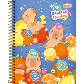 Caderno de Desenho Espiral Capa Dura 80 Folhas Azul Capy Club Tilibra