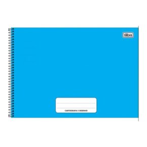 Caderno de Desenho Espiral Capa Dura 80 Folhas Azul Pepper Tilibra