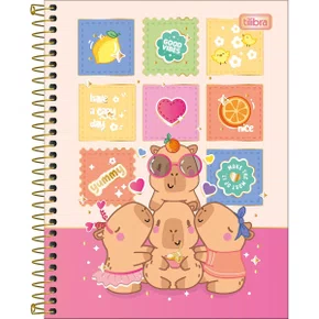 Caderno de Desenho Espiral Capa Dura 80 Folhas Colorido Capy Club Tilibra