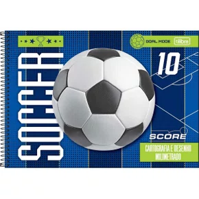 Caderno de Desenho Futebol CD Score Soccer 80 Folhas Tilibra