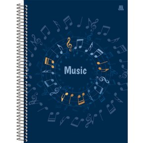 Caderno de Música Espiral Univ CD 80fls Azul Marinho