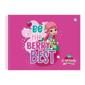 Caderno Desenho Sem Margem 60 Folhas Pink Be The Berry Moranguinho Animativa