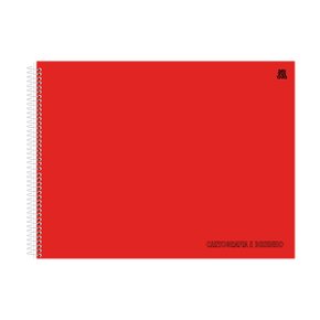Caderno Desenho Sem Margem Capa Dura 60 Folhas Vermelho Kbom Animativa