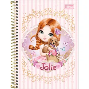 Caderno Espiral 1/4 Capa Dura 80 Folhas Rosa Jolie Tilibra