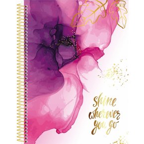 Caderno Espiral 1/4 Capa Dura 80Fls Rosa Mulher São Domingos