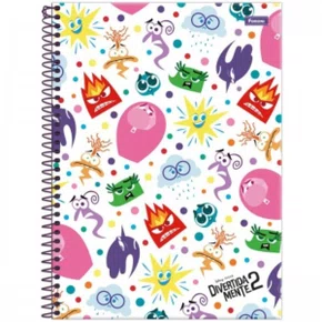 Caderno Espiral Capa Dura 160 Fls Branca Divertidamente 2 Foroni