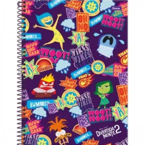 Caderno Espiral Capa Dura 160 Fls Roxo Divertidamente 2 Foroni