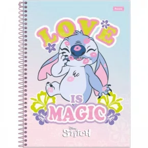 Caderno Espiral Capa Dura 80 Fls Colorido Love is Magic Stitch Foroni