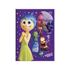 Caderno Espiral Capa Dura 80 Fls Lilás Alegria Divertidamente 2 Foroni