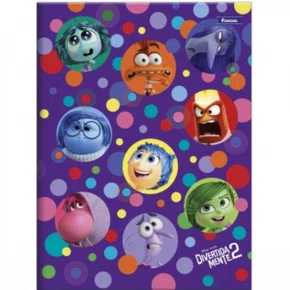 Caderno Espiral Capa Dura 80 Fls Lilás Emoções Divertidamente 2 Foroni