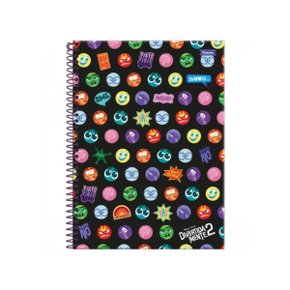 Caderno Espiral Capa Dura 80 Fls Preto Divertidamente 2 Foroni