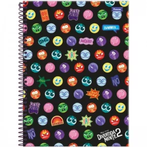 Caderno Espiral Capa Dura 80 Fls Preto Divertidamente 2 Foroni