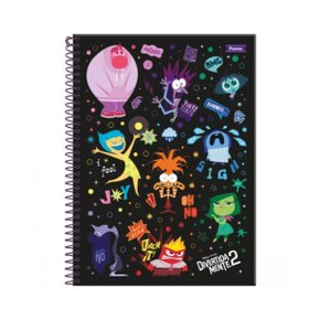 Caderno Espiral Capa Dura 80 Fls Preto Emoções Divertidamente 2 Foroni