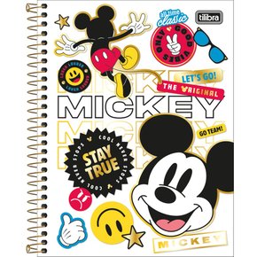 Caderno Espiral Colegial CD 80fls Branco Mickey Tilibra