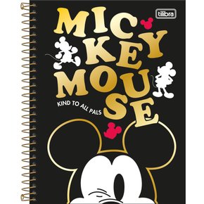 Caderno Espiral Colegial CD 80fls Preto Mickey Tilibra