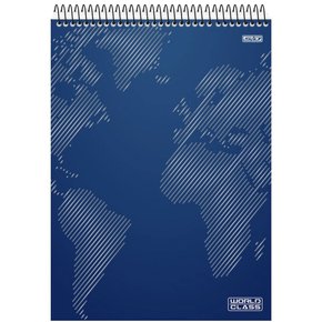 Caderno Espiral Superior Universitário Capa Dura 80Fls Azul World Class São Domingos