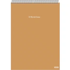 Caderno Espiral Superior Universitário Capa Dura 80Fls Ouro World Class São Domingos