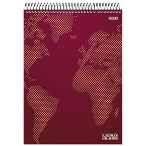 Caderno Espiral Superior Universitário Capa Dura 80Fls Vermelho World Class São Domingos