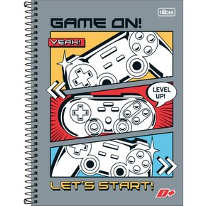 Caderno Espiral Univ CD 320fls Video Game Cinza D+ Tilibra