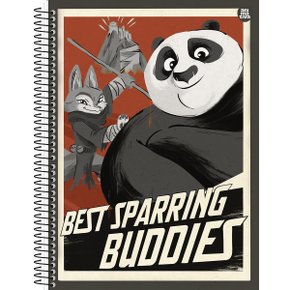 Caderno Espiral Universitário 160 Fls Vermelho Po e Zhen DreamWorks Animativa