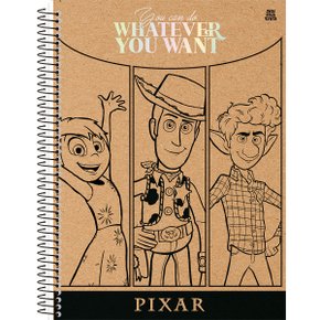 Caderno Espiral Universitário 160 Fls Whatever You Want Kraft Pixar Animativa