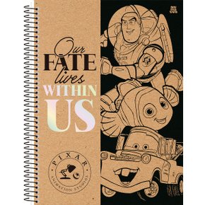 Caderno Espiral Universitário 160 Fls Within Us Kraft Pixar Animativa