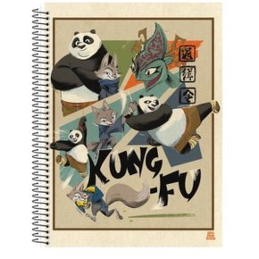 Caderno Espiral Universitário 80 Fls Amarelo Personagens DreamWorks Animativa