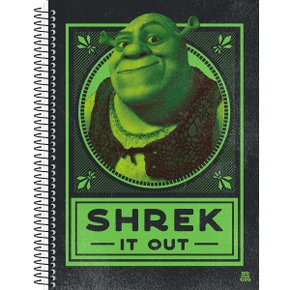 Caderno Espiral Universitário 80 Fls Verde Shrek DreamWorks Animativa