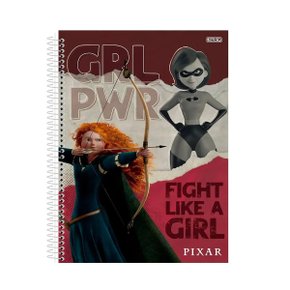 Caderno Espiral Universitário 80 Fls Vermelho Merida Pixar Animativa