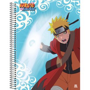 Caderno Espiral Universitário 80 Folhas Azul Rasen Shuriken Naruto Shippuden Animativa