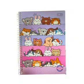 Caderno Espiral Universitário Capa Dura 160 fls Lilás Pets Pepper Tilibra