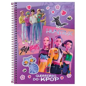 Caderno Espiral Universitário Capa Dura 160 Folhas Colorido Guerreiras do K-Pop Tilibra