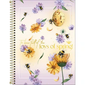 Caderno Espiral Universitário Capa Dura 160 Folhas Colorido Honey Bee Tilibra