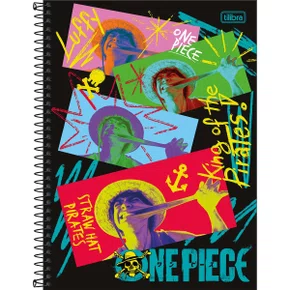 Caderno Espiral Universitário Capa Dura 160 Folhas Colorido Luffy One Piece Tilibra