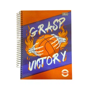 Caderno Espiral Universitário Capa Dura 160 Folhas Laranja Basquete Pepper Tilibra