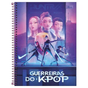 Caderno Espiral Universitário Capa Dura 160 Folhas Lilás HUNTR/X Guerreiras do K-pop Tilibra