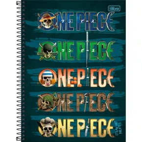 Caderno Espiral Universitário Capa Dura 160 Folhas Preto Caveiras One Piece Tilibra