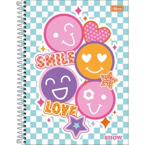 Caderno Espiral Universitário Capa Dura 160 Folhas Verde Smile Show Tilibra