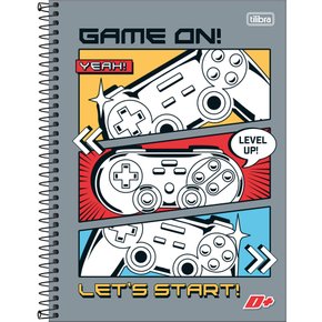 Caderno Espiral Universitário Capa Dura 240 Fls Cinza Game On D+ Tilibra