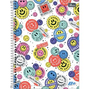 Caderno Espiral Universitário Capa Dura 320 Fls Colorido Emoji D+ Tilibra