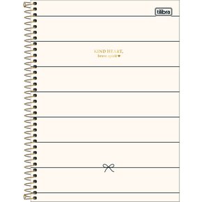 Caderno Espiral Universitário Capa Dura 320 Folhas Branco Kind Heart West Village Tilibra