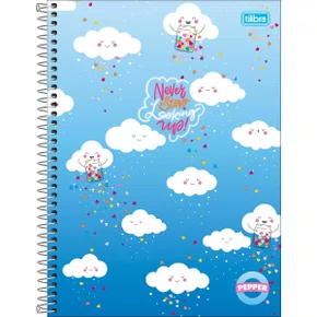 Caderno Espiral Universitário Capa Dura 80 folhas Azul Pepper Tilibra